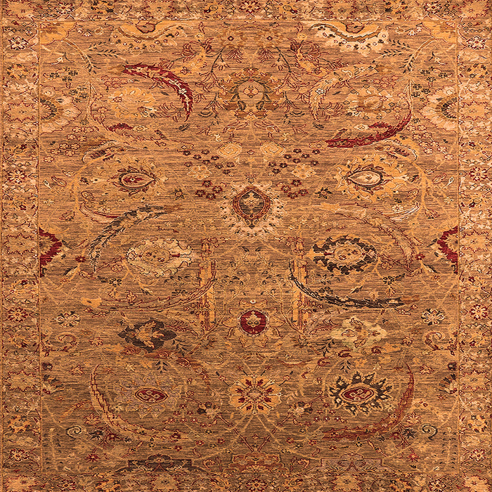 Square Oriental Orange Industrial Rug, urb2473org