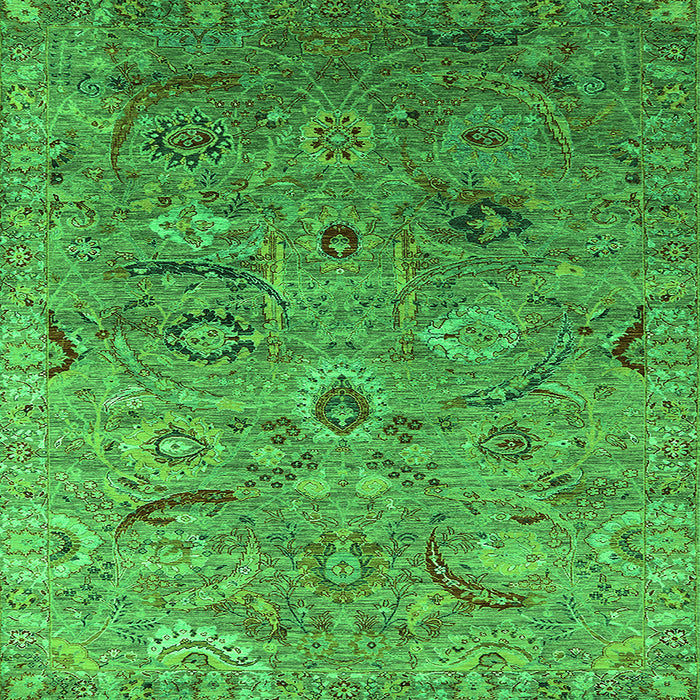 Square Oriental Green Industrial Rug, urb2473grn