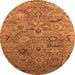 Round Oriental Orange Industrial Rug, urb2473org