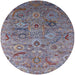 Round Mid-Century Modern Purple Oriental Rug, urb2473