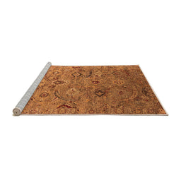 Sideview of Machine Washable Oriental Orange Industrial Area Rugs, wshurb2473org