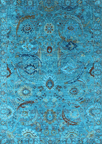 Oriental Light Blue Industrial Rug, urb2473lblu