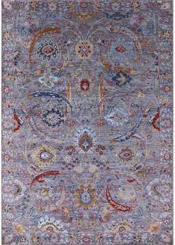 Mid-Century Modern Purple Oriental Rug, urb2473