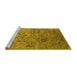 Sideview of Machine Washable Oriental Yellow Industrial Rug, wshurb2473yw