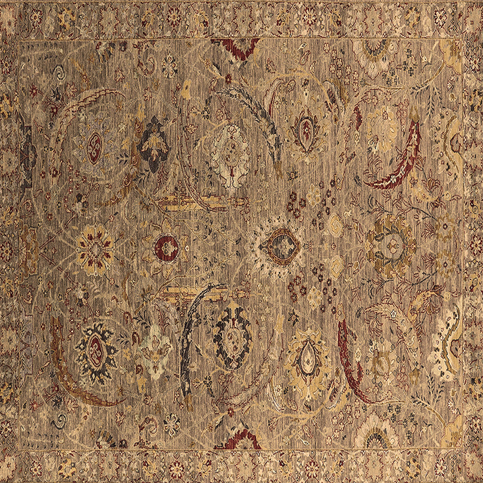 Square Oriental Brown Industrial Rug, urb2473brn