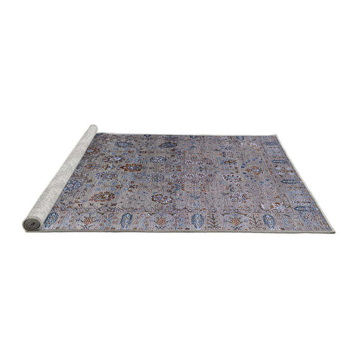 Sideview of Machine Washable Industrial Modern Carbon Gray Rug, wshurb2474