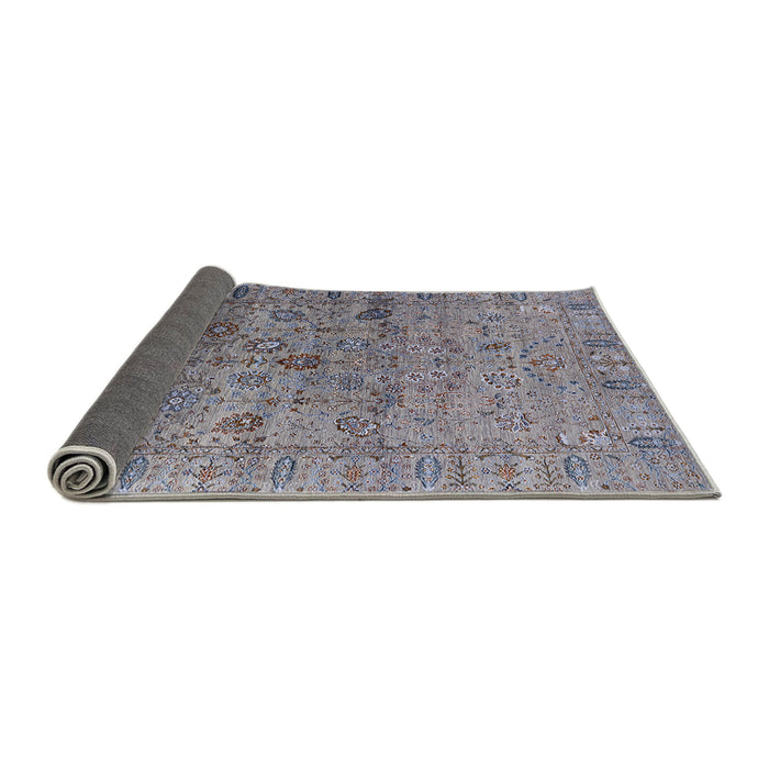 Sideview of Mid-Century Modern Carbon Gray Oriental Rug, urb2474