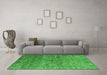 Machine Washable Oriental Green Industrial Area Rugs in a Living Room,, wshurb2474grn