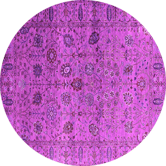 Round Machine Washable Oriental Pink Industrial Rug, wshurb2474pnk
