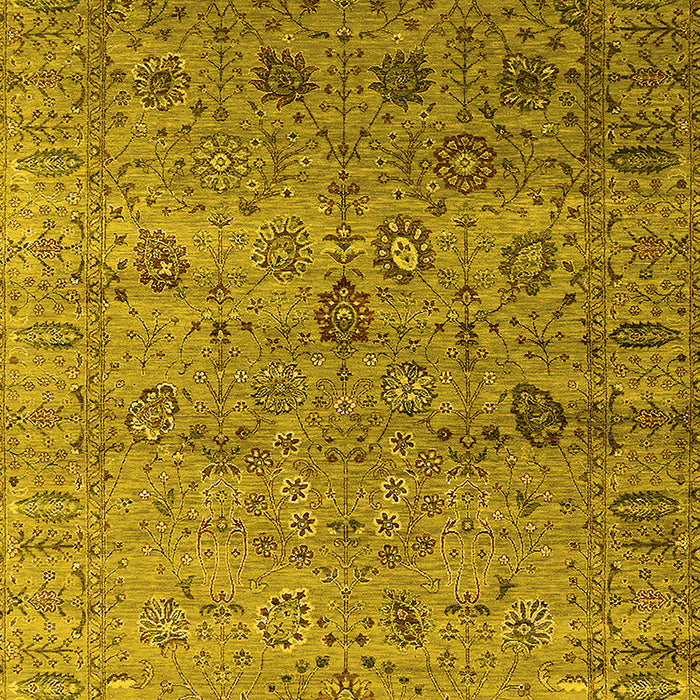 Machine Washable Oriental Yellow Industrial Rug, wshurb2474yw