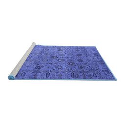 Sideview of Machine Washable Oriental Blue Industrial Rug, wshurb2474blu
