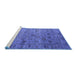 Sideview of Machine Washable Oriental Blue Industrial Rug, wshurb2474blu