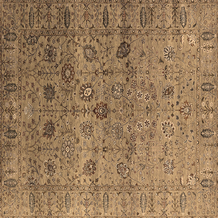Square Oriental Brown Industrial Rug, urb2474brn