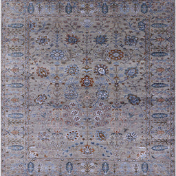 Square Machine Washable Industrial Modern Carbon Gray Rug, wshurb2474