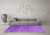 Machine Washable Oriental Purple Industrial Rug, wshurb2474pur