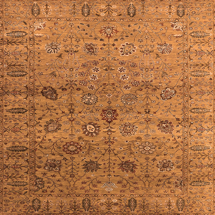 Square Oriental Orange Industrial Rug, urb2474org