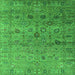 Square Machine Washable Oriental Green Industrial Area Rugs, wshurb2474grn