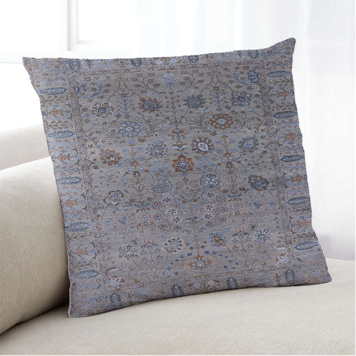 Lifestyle Image of Mid-Century Modern Urban Square Carbon Gray Throw Pillow, 18 inch by 18 inch, pwurb2474