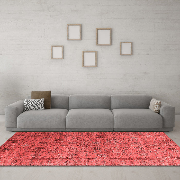 Industrial Red Washable Rugs