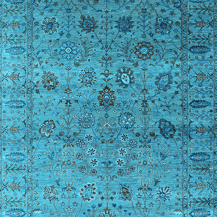 Machine Washable Oriental Light Blue Industrial Rug, wshurb2474lblu