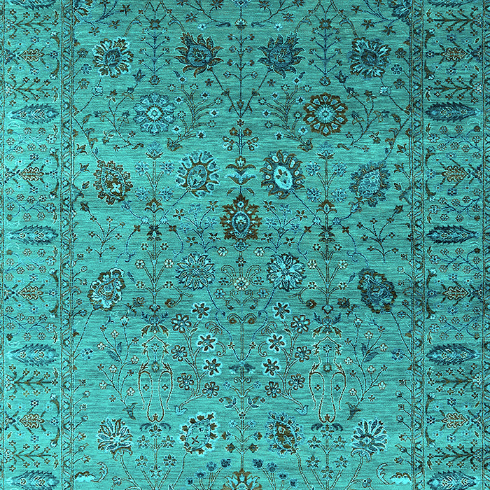 Machine Washable Oriental Turquoise Industrial Area Rugs, wshurb2474turq
