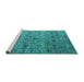 Sideview of Machine Washable Oriental Turquoise Industrial Area Rugs, wshurb2474turq