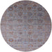 Round Mid-Century Modern Purple Oriental Rug, urb2475