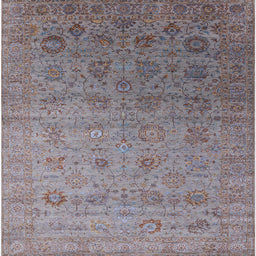 Square Mid-Century Modern Purple Oriental Rug, urb2475