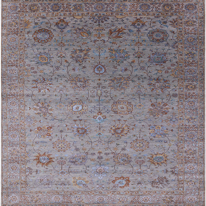 Square Mid-Century Modern Purple Oriental Rug, urb2475