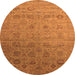 Round Oriental Orange Industrial Rug, urb2475org