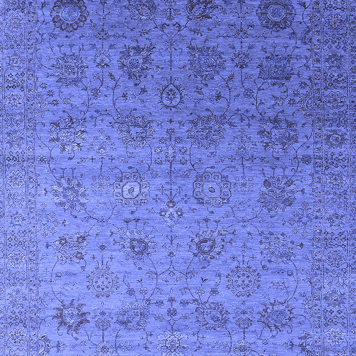 Machine Washable Oriental Blue Industrial Rug, wshurb2475blu