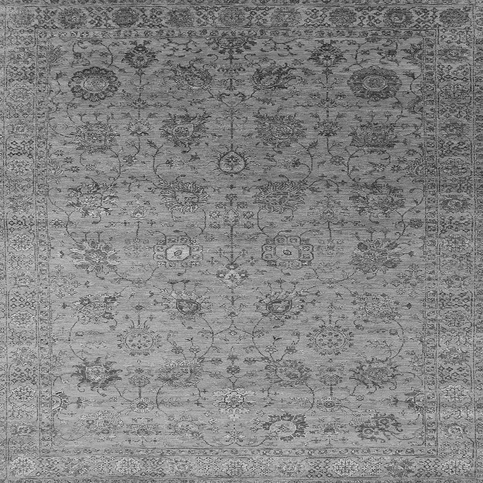 Square Machine Washable Oriental Gray Industrial Rug, wshurb2475gry