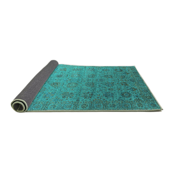 Sideview of Oriental Turquoise Industrial Rug, urb2475turq