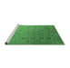 Sideview of Machine Washable Oriental Emerald Green Industrial Area Rugs, wshurb2475emgrn