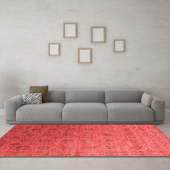 Industrial Red Washable Rugs