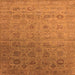 Square Oriental Orange Industrial Rug, urb2475org