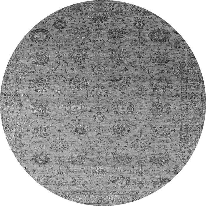 Round Oriental Gray Industrial Rug, urb2475gry