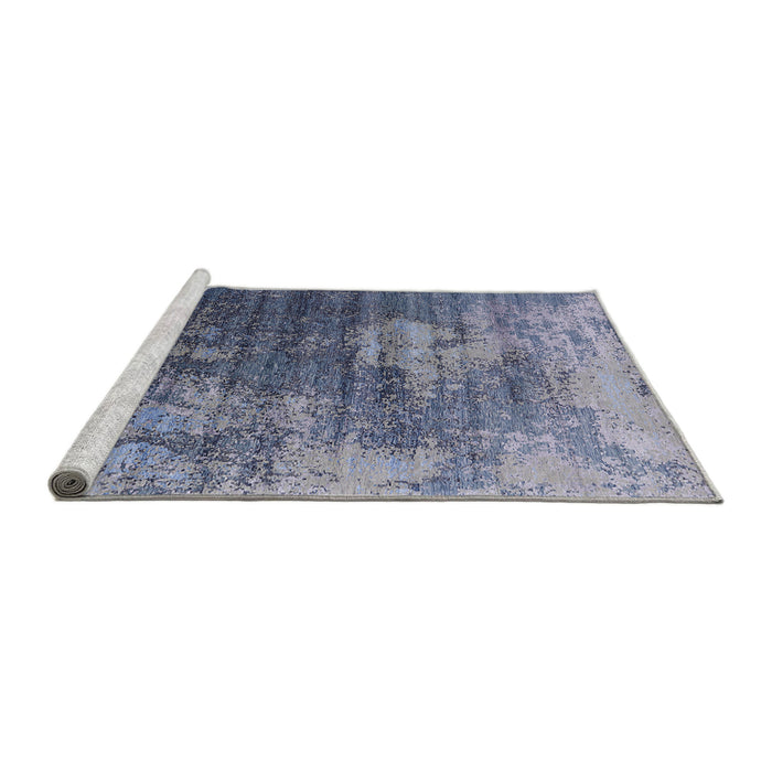 Sideview of Machine Washable Industrial Modern Purple Navy Blue Rug, wshurb2476