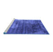 Sideview of Machine Washable Oriental Blue Industrial Rug, wshurb2476blu