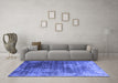 Machine Washable Oriental Blue Industrial Rug in a Living Room, wshurb2476blu