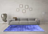 Machine Washable Oriental Blue Industrial Rug, wshurb2476blu