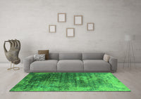 Machine Washable Oriental Green Industrial Rug, wshurb2476grn