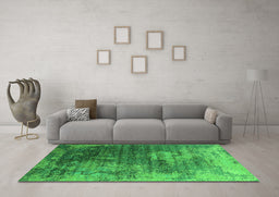 Machine Washable Oriental Green Industrial Area Rugs in a Living Room,, wshurb2476grn