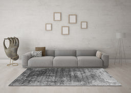 Machine Washable Oriental Gray Industrial Rug in a Living Room,, wshurb2476gry