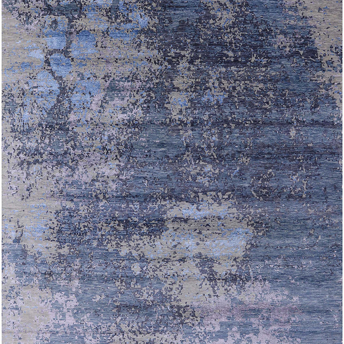 Mid-Century Modern Purple Navy Blue Oriental Rug, urb2476