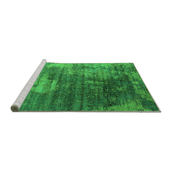 Sideview of Machine Washable Oriental Green Industrial Area Rugs, wshurb2476grn