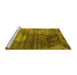 Sideview of Machine Washable Oriental Yellow Industrial Rug, wshurb2476yw