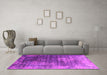 Machine Washable Oriental Pink Industrial Rug in a Living Room, wshurb2476pnk