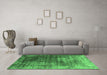 Machine Washable Oriental Emerald Green Industrial Area Rugs in a Living Room,, wshurb2476emgrn