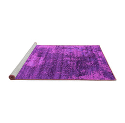 Sideview of Machine Washable Oriental Pink Industrial Rug, wshurb2476pnk